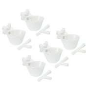 Uxcell Chicken Waterer Cups Automatic Poultry Nipple Drinker Front Watering Bowl Adjustable, White 5 Pack